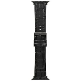 OWLTECH｜オウルテック VORGAL クロコダイルレザーバンド for Apple Watch(44/45/46/49mm) ブラック OWL-AWBLVRG02-BK