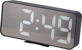 不二貿易｜Fuji Boeki デジタル置時計 ラージミラーサーフェス ブラック 60698