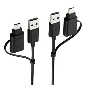 ELECOM�b�G���R�� USB-C�{USB-A �� USB-C�{USB-A�����N�P�[�u�� [�]�� /1.5m /USB2.0] �p�\�R����(Mac/Windows11�Ή�) �u���b�N UC-TV7BK