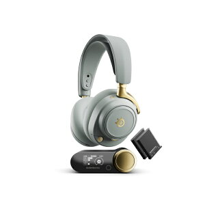 SteelSeries�b�X�e�B�[���V���[�Y �Q�[�~���O�w�b�h�Z�b�g Arctis Nova Elite(�n�C���]�Ή�) Sage & Gold 61663 [���C�����X�iBluetooth�{USB�j /���� /�w�b�h�o���h�^�C�v]