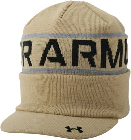 アンダーアーマー｜UNDER ARMOUR メンズ DRIVE BEANIE ドライブ ビーニー Field Khaki × Black 6007941 [メンズ /ONE SIZE (頭周：48cm)]【返品交換不可】