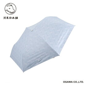 小川｜Ogawa 折りたたみ傘 スリム 河馬印本舗 鶴（蒼白色/そうはくしょく） LDWS-50PM-1 [晴雨兼用傘 /50cm]