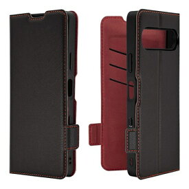 ラスタバナナ｜RastaBanana Xperia 10VII 薄型手帳サイドマグネットケース ブラック×レッド 9229XP107BSMBKR