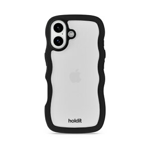 HOLDIT�b�z�[���f�B�b�g iPhone 17 �w�ʃN���A�ϏՌ��P�[�X WavyCase �u���b�N/Transparent