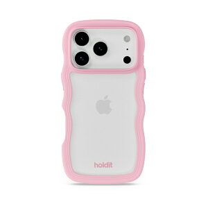 HOLDIT�b�z�[���f�B�b�g iPhone 17 Pro �w�ʃN���A�ϏՌ��P�[�X WavyCase �s���N/Transparent