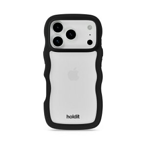 HOLDIT�b�z�[���f�B�b�g iPhone 17 Pro Max �w�ʃN���A�ϏՌ��P�[�X WavyCase �u���b�N/Transparent