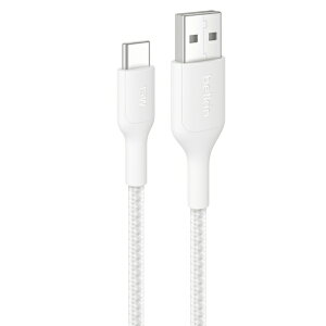 BELKIN�b�x���L�� USB-A to USB-C �ґg�P�[�u�� 15W 2m �z���C�g CAB022fq2MWH [USB-A �� USB-C]