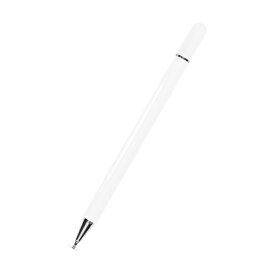 OWLTECH｜オウルテック 〔タッチペン：静電式〕マグネットキャップタイプ 導電繊維／透明ディスク 2WAYタッチペン ホワイト OWL-TPSE14-WH