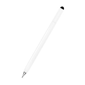 OWLTECH｜オウルテック 〔タッチペン：静電式〕スクリュータイプ 超感度ファイバー／スリムディスク 2WAYタッチペン ホワイト OWL-TPSE15-WH