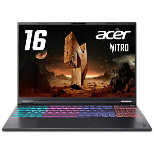 ACER�b�G�C�T�[ �Q�[�~���O�m�[�g�p�\�R�� Nitro(RTX 5070 Ti) �I�u�V�f�B�A���u���b�N AN16S-61-A76Z57T/E [16.0�^ /Windows11 Home /AMD Ryzen AI 7 /�������F16GB /SSD�F1TB /�p��ŃL�[�{�[�h /2025�N9�����f��]