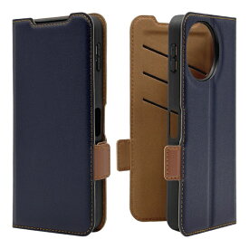 ラスタバナナ｜RastaBanana AQUOS sense10 薄型手帳サイドマグネットケース ネイビー×ブラウン 9245AS10BSMNVB