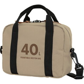 OUTDOOR PRODUCTS｜アウトドアプロダクツ ボストンバッグ 40L 折りたたみ ショルダーバッグ付き トラベル 旅行 キャリーオンベルト付き ベージュ OD-13126-BE