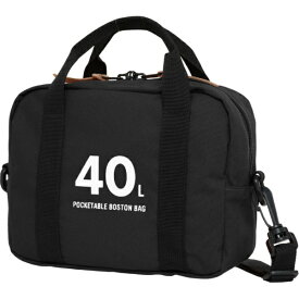 OUTDOOR PRODUCTS｜アウトドアプロダクツ ボストンバッグ 40L 折りたたみ ショルダーバッグ付き トラベル 旅行 キャリーオンベルト付き ブラック OD-13126-BK