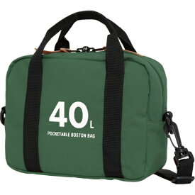 OUTDOOR PRODUCTS｜アウトドアプロダクツ ボストンバッグ 40L 折りたたみ ショルダーバッグ付き トラベル 旅行 キャリーオンベルト付き グリーン OD-13126-GR