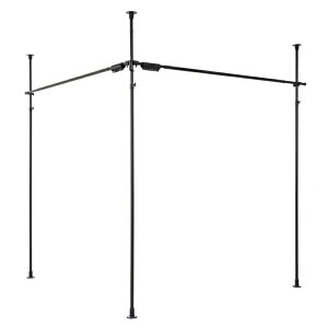 積水樹脂商事 つっぱりカーテンポールセット 3本支柱 間仕切り 目隠し パーテーション ブラック TCS-32【キャンセル・返品不可】