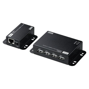�T�����T�v���C�bSANWA SUPPLY USB2.0�G�N�X�e���_�[ [���M�@ /��M�@(USB-Ax4)] 50m���� 4�|�[�g 480Mbps �ő�4��ڑ� AC�A�_�v�^�t�� DIN���[��/�ǌŒ�\ AC�A�_�v�^�̔����~�߃L�b�g�t�� (Mac/Windows11��