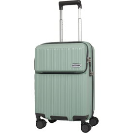 【2025年11月】 OUTDOOR PRODUCTS｜アウトドアプロダクツ スーツケース ファスナータイプ 旅行日数目安： 3〜4泊 40L 拡張時46L TSAロック搭載 フロントオープン フットストッパー付き 機内持ち込みサイズ 預け入れ無料 アクアグリーン OD-0890-49N-AGR [TSAロック搭載]
