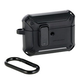 ELECOM｜エレコム AirPods Pro 3 ケース MagSafe対応 ZEROSHOCK 3構造衝撃吸収 ロック機能 カラビナ付 落下防止 マットブラック マットブラック AVA-AP07ZEROLB2
