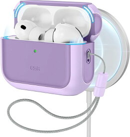 イーエスアール｜ESR Orbit AirPods Pro 3ケース MagSafe対応 落下衝撃吸収 カバー ストラップ付き ESR ラベンダー 1C02000402-Lavender