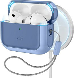 イーエスアール｜ESR Orbit AirPods Pro 3ケース MagSafe対応 落下衝撃吸収 カバー ストラップ付き ESR パウダーブルー 1C02000502-Powder Blue