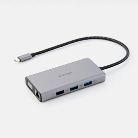 ELECOM｜エレコム ［USB-C オス→メス カードスロットx2 / HDMI / VGA / LAN / φ3.5mm / USB-Ax3 / USB-C] USB PD対応 100W ドッキングステーション シルバー DST-101BPSV [USB Power Delivery対応]