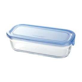 AGCテクノグラス 保存容器 500ml 角型 耐熱 冷凍 電子レンジ 食洗機対応 NEWパック＆レンジ アクアブルー KB3246-BLN