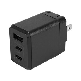 【2025年11月】 OWLTECH｜オウルテック AC充電器 PD65W GaN採用 A×1/C×2 ブラック OWL-APD65C2A1GS-BK [3ポート /USB Power Delivery対応 /Smart IC対応]