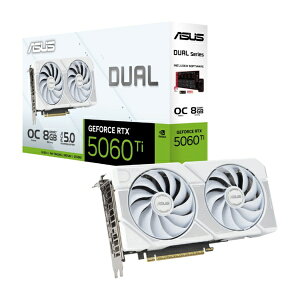 ASUSbGCX[X OtBbN{[h Dual GeForce RTX 5060 Ti 8GB GDDR7 White OC Edition zCg DUAL-RTX5060TI-O8G-WHITE [GeForce RTXV[Y /8GB]