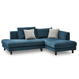 関家具｜SEKI FURNITURE 左カウチソファ　レイモンズ　本体ブルー　角型ブラウン色木脚 ブルー 295942