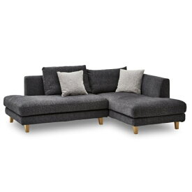 関家具｜SEKI FURNITURE 左カウチソファ　レイモンズ　本体ダークグレー　角型ナチュラル色木脚 ダークグレー 323497
