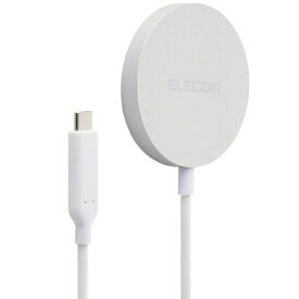 ELECOM｜エレコム ワイヤレス充電器 Qi2 25W 卓上パッド マグネット式 高速充電 Qi2対応iPhone/Androidスマホ用 Type-C一体型1m シルバー W-MA12SV