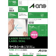 A-one｜エーワン レーザープリンタ用 ラベルシール ホワイト 28784 [A4 /100シート /1面 /光沢]