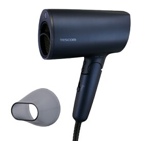 TESCOM｜テスコム ドライヤー 大風量 速乾 温度センサー 熱ダメージ配慮 マイナスイオン 2.0 m3/分 1300W 折りたたみ クールショット まとまるノズル ヘアドライヤー ネイビー TD713A-A