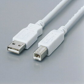 ELECOM｜エレコム 0.5m USB2.0ケーブル 【A】⇔【B】 [フェライトコア内蔵タイプ] （ホワイト）USB2-FS05[USB2FS05]【rb_pcacc】