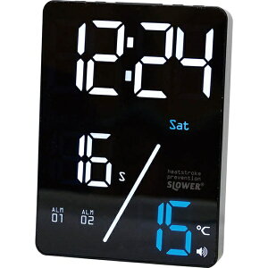 TRI LED THERMO ALERT CLOCK SLOWER AZUL WHITE/BLACK WHITE�^BLACK SLW416