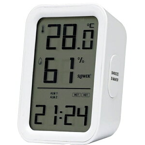 TRI LCD HYGROTHERMOGRAPH CLOCK SLOWER PAZ WHITE WHITE SLW424
