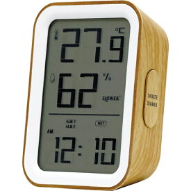 TRI LCD HYGROTHERMOGRAPH CLOCK SLOWER PAZ WOOD WOOD SLW425