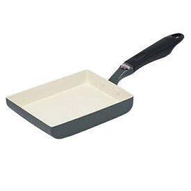 LIV PLUS｜リブプラス 卵焼き器 13×18cm エッグパン セラミック IH ガス火対応 アリエッタセラミック ダークグレー ND-3615
