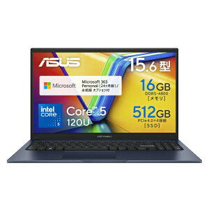 ASUS�b�G�C�X�[�X �m�[�g�p�\�R�� Vivobook 15 �N���C�G�b�g�u���[ X1504VA-C5165BUS [15.6�^ /Windows11 Home /intel Core 5 /�������F16GB /SSD�F512GB /M365 (24����) or Office �I���\]