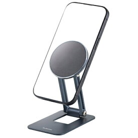 ELECOM｜エレコム MagSafe マグネット スマホスタンド 角度調整 折りたたみ 薄型 卓上 メタルプレート付属 iPhone Android使用可 ブラック P-DSMAL01NBK