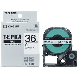 キングジム｜KING JIM 白ラベルテープ TEPRA(テプラ) PROシリーズ 白 SS36K [黒文字 /36mm幅]