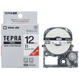 キングジム｜KING JIM 白ラベルテープ TEPRA(テプラ) PROシリーズ 白 SS12KL [黒文字 /12mm幅]