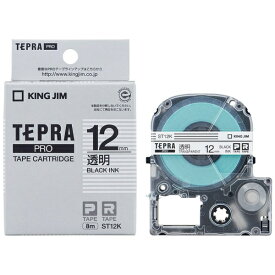 キングジム｜KING JIM 透明ラベルテープ TEPRA(テプラ) PROシリーズ 透明 ST12K [黒文字 /12mm幅]