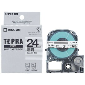 キングジム｜KING JIM 透明ラベルテープ TEPRA(テプラ) PROシリーズ 透明 ST24K [黒文字 /24mm幅]