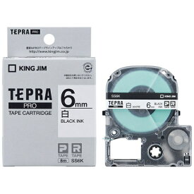 キングジム｜KING JIM 白ラベルテープ TEPRA(テプラ) PROシリーズ 白 SS6K [黒文字 /6mm幅]