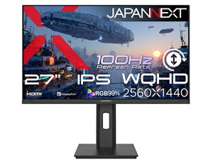 JAPANNEXT�b�W���p���l�N�X�g PC���j�^�[ JN-IPS27Q3-HSP [27�^ /WQHD(2560×1440�j /���C�h /100Hz]