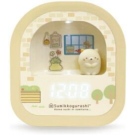 アリアス すみっコぐらし 置き時計 3Dフィギュア付きLEDライトデジタルクロック デコれるシール付き ねこ AC24026SXSG-BE