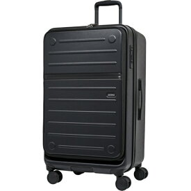 オルティモ｜Oltimo スーツケース フロントオープン ハーフオープン ファスナータイプ 旅行日数目安：10日程度 約92L 拡張時103L TSAロック搭載 ストッパー付き 静音キャスター ジェットブラック OT-0857-69N-JBK [TSAロック搭載]