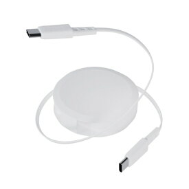 OWLTECH｜オウルテック katamaki Type-C to Type-Cケーブル 1.2m 固定スタンド付属 片引き巻取り式 PD60W充電／データ通信対応 温度センサー搭載 ホワイト OWLCBKRDCC12WH