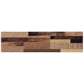 LIV PLUS｜リブプラス さらっと拭ける ぷにぷに触感 キッチンマット45×180cm ミックスウッド ダーク ND-9862